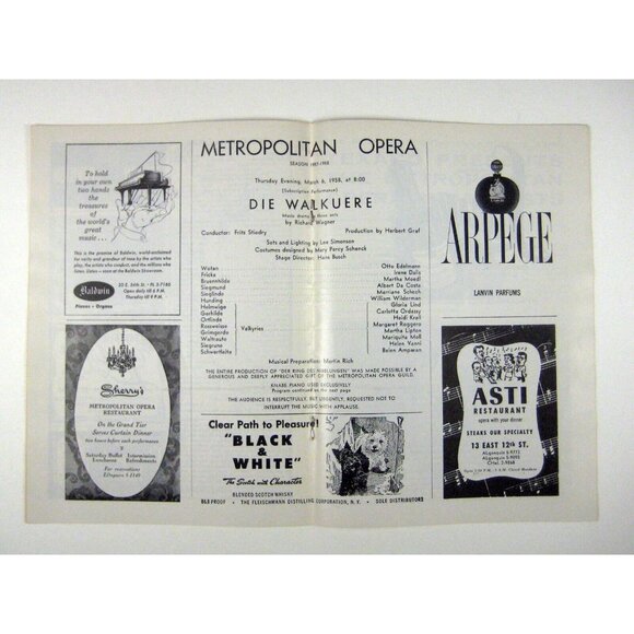 Program 1958 Season Metropolitan Opera Die Walkuere Otto Edelmann Irene Dalis - Picture 5 of 7